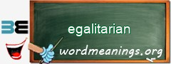 WordMeaning blackboard for egalitarian